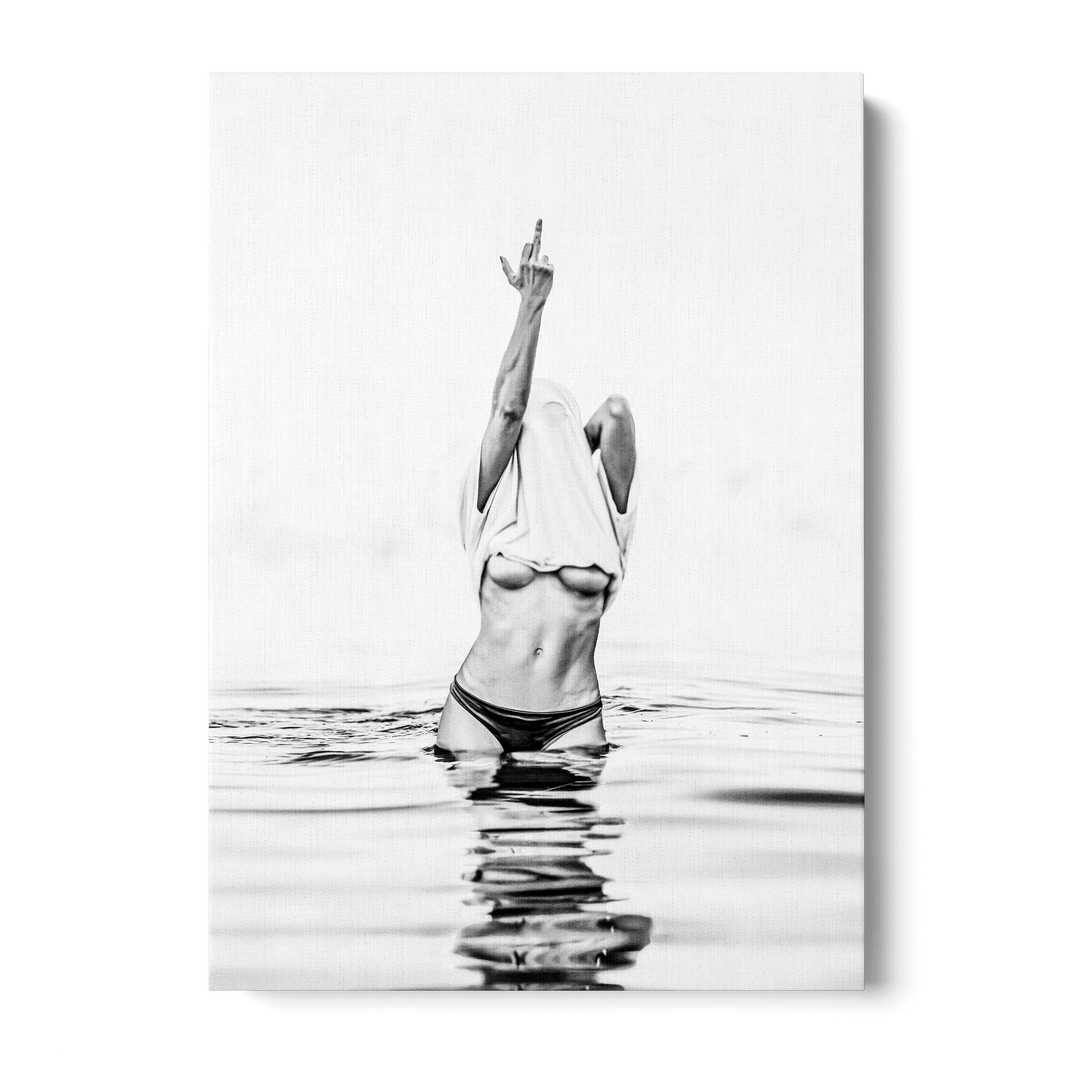 Middle Finger Girl Canvas