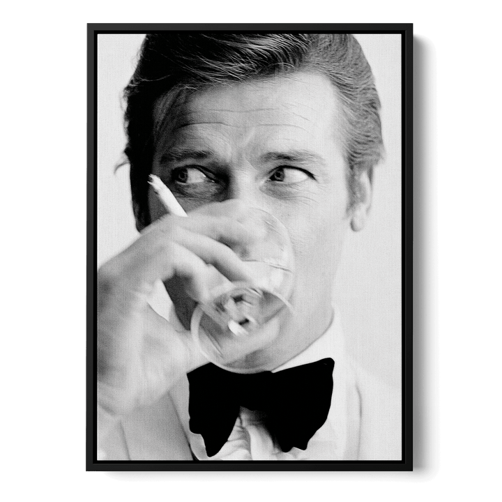 Roger Moore Drinking Canvas