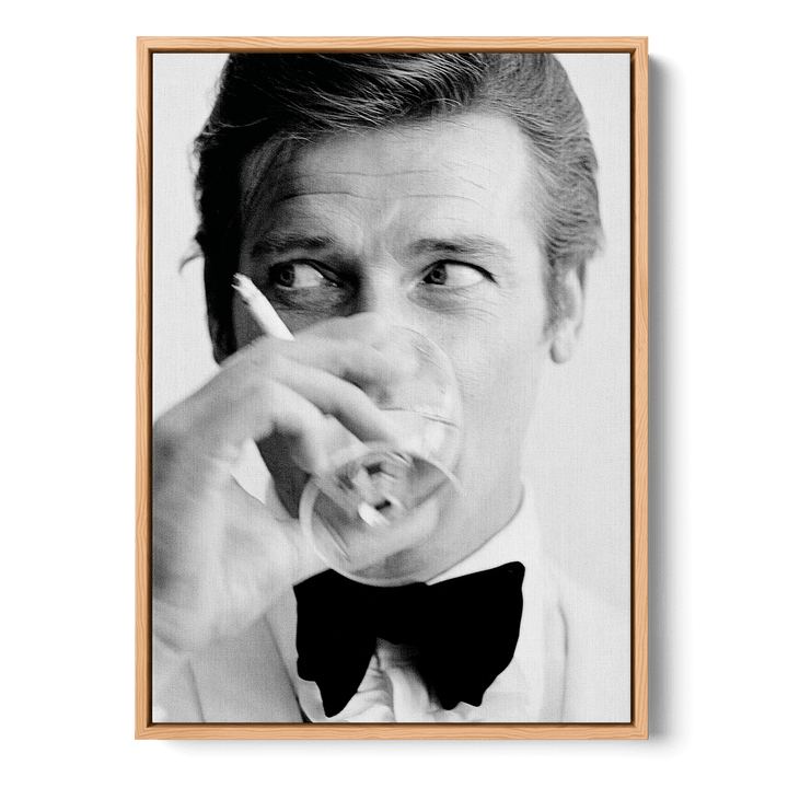Roger Moore Drinking Canvas