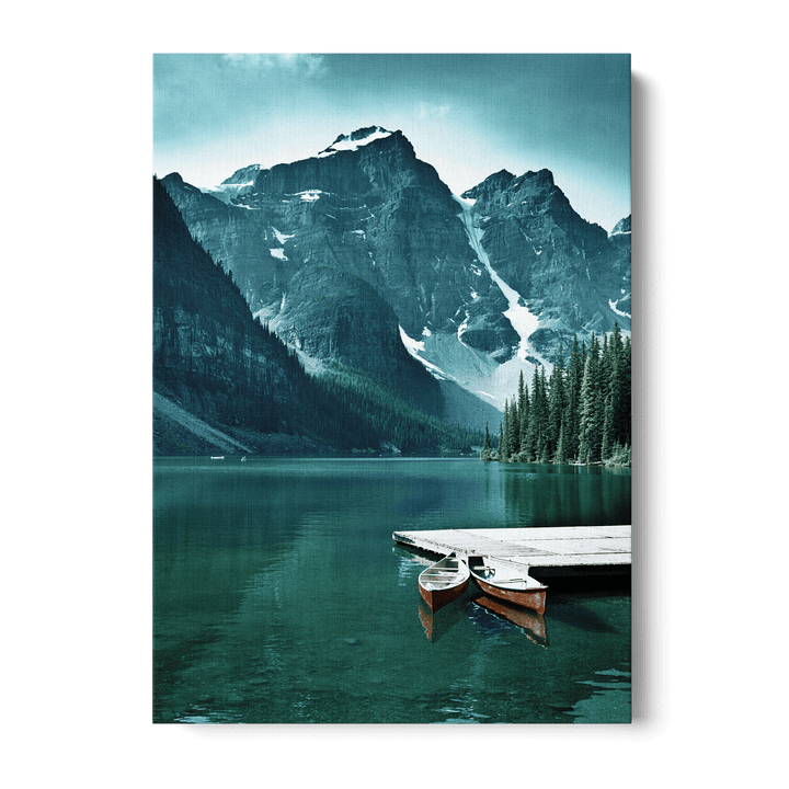 Canoes In The Lake Canvas