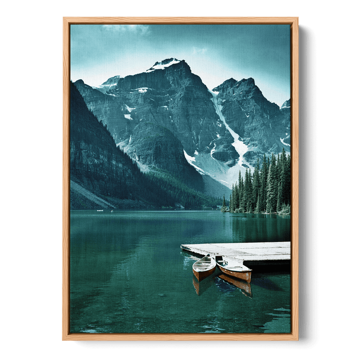 Canoes In The Lake Canvas