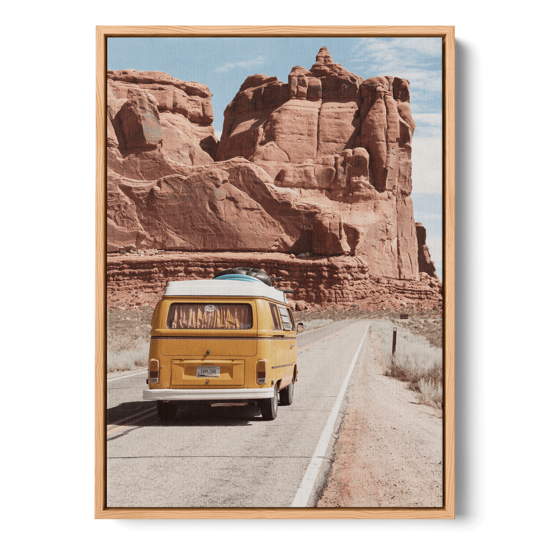 Old Van In The Desert Canvas