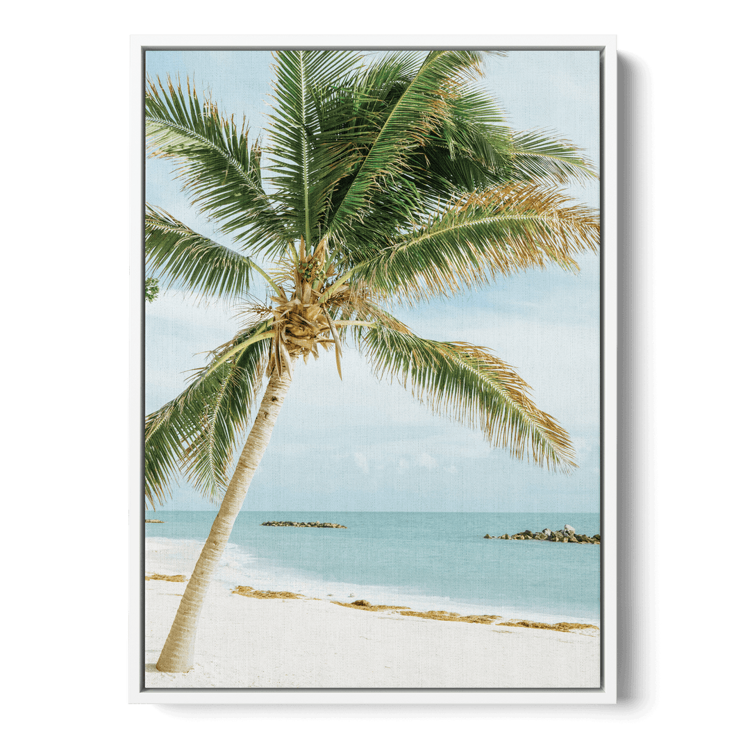 Palm Tree On The Beach Canvas