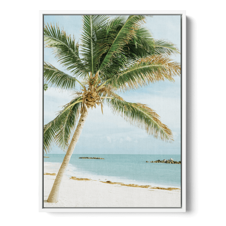 Palm Tree On The Beach Canvas