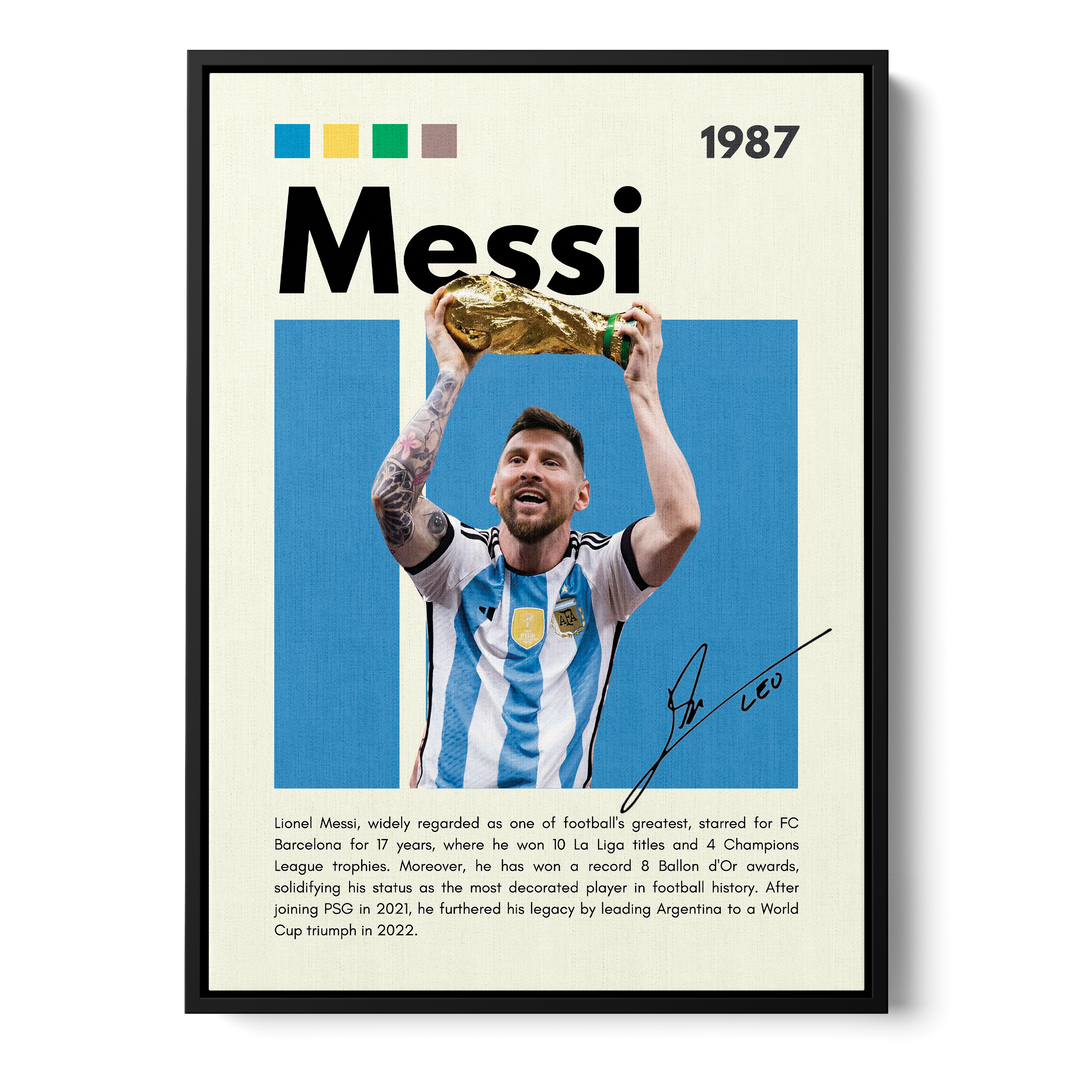 Lionel Messi Football Icons Canvas