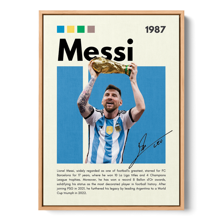 Lionel Messi Football Icons Canvas