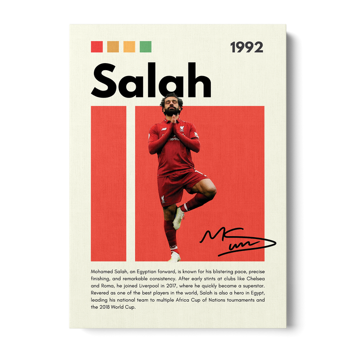 Mohamed Salah Football Icons Canvas