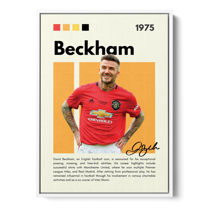David Beckham Football Icons Canvas