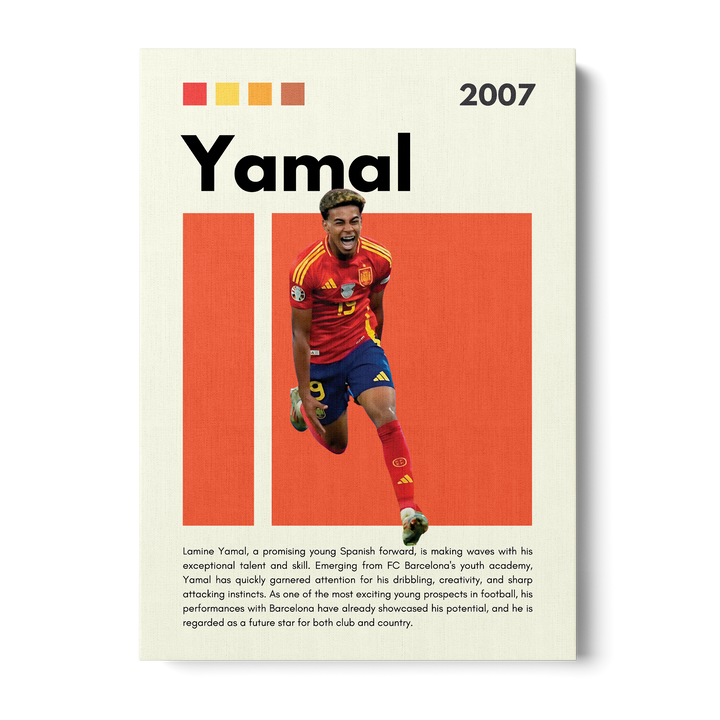 Lamine Yamal Football Icons Canvas