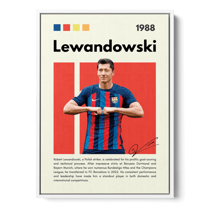 Robert Lewandowski Football Icons Canvas
