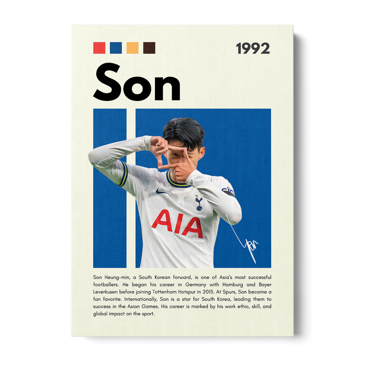 Son Heung-Min Football Icons Canvas