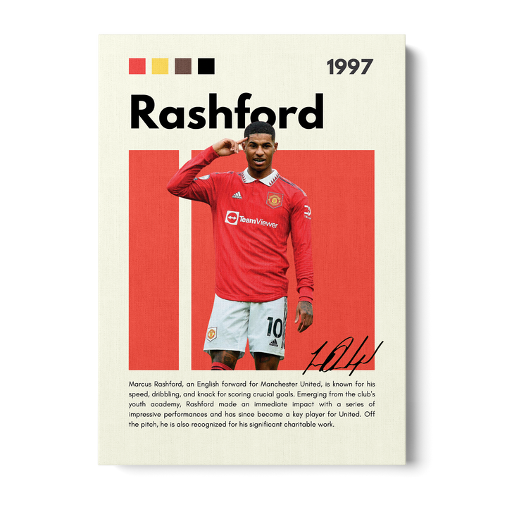 Marcus Rashford Football Icons Canvas