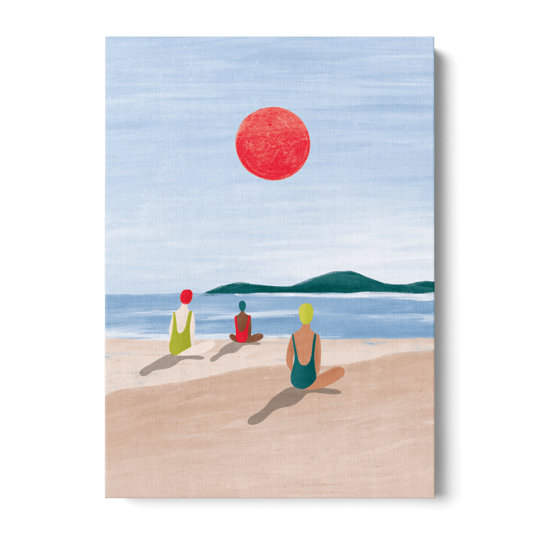 Girls At The Beach Canvas