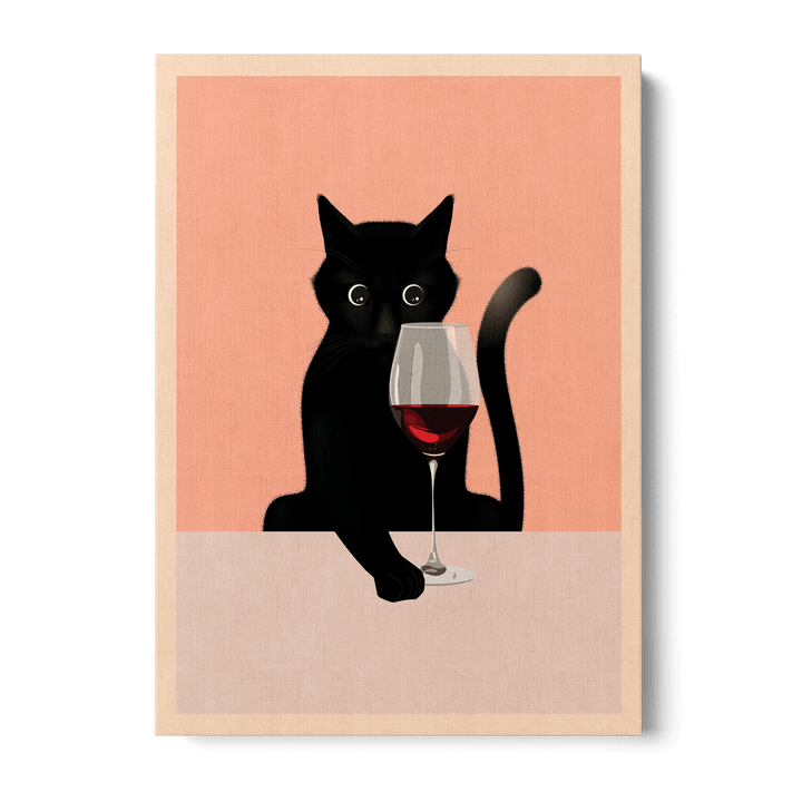 Cat And Wine Canvas