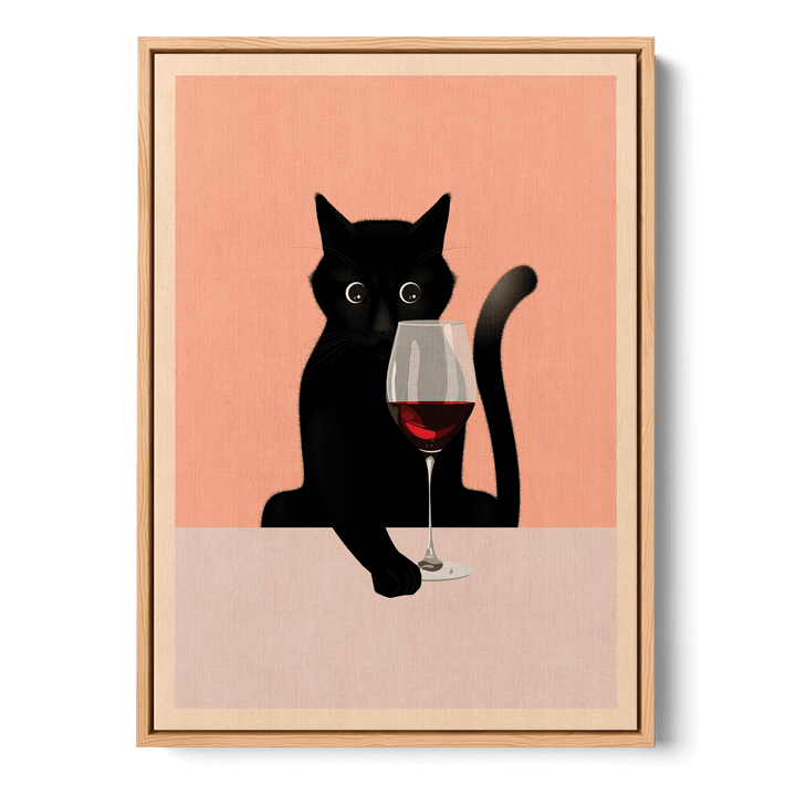 Cat And Wine Canvas