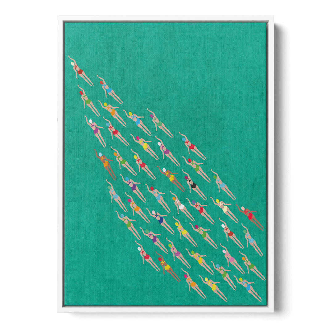 Racing Swimmers Canvas