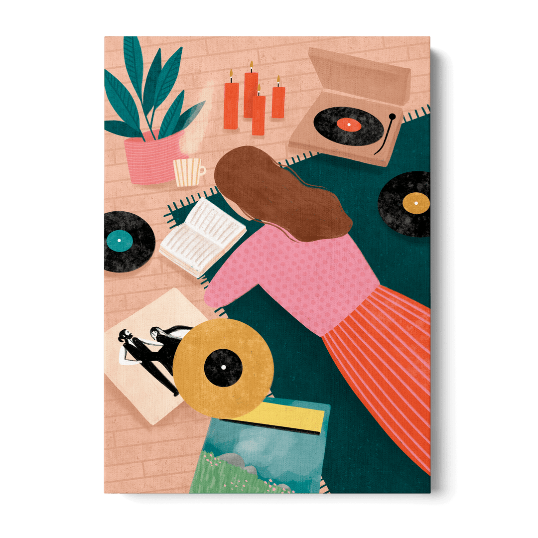 Cozy Vinyl Retreat Canvas