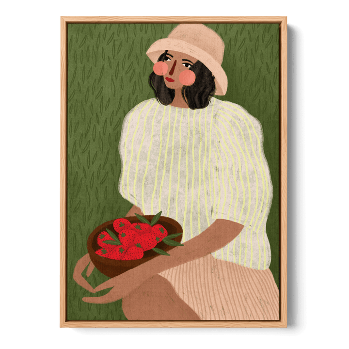 Woman With Strawberries Canvas