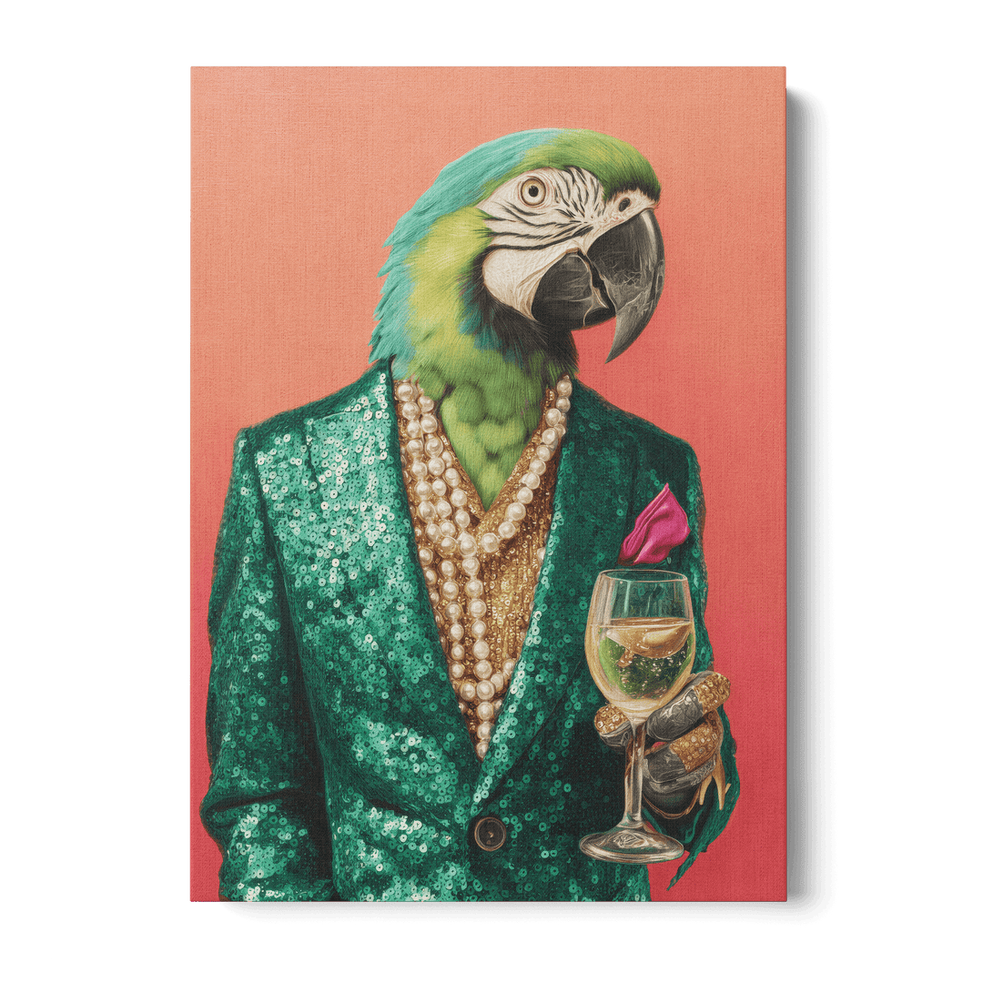 Parrot In Emerald Green Blazer Canvas