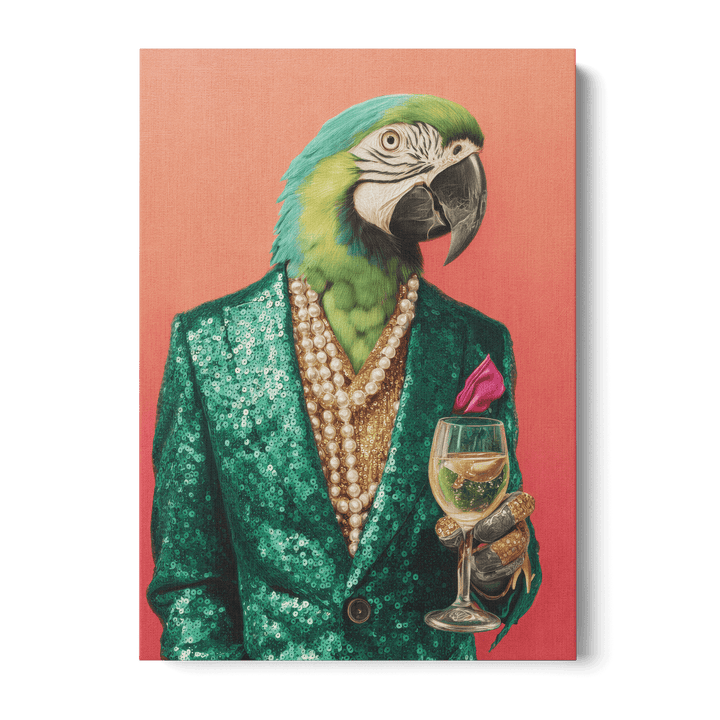 Parrot In Emerald Green Blazer Canvas