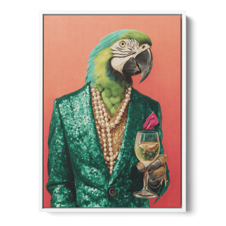 Parrot In Emerald Green Blazer Canvas