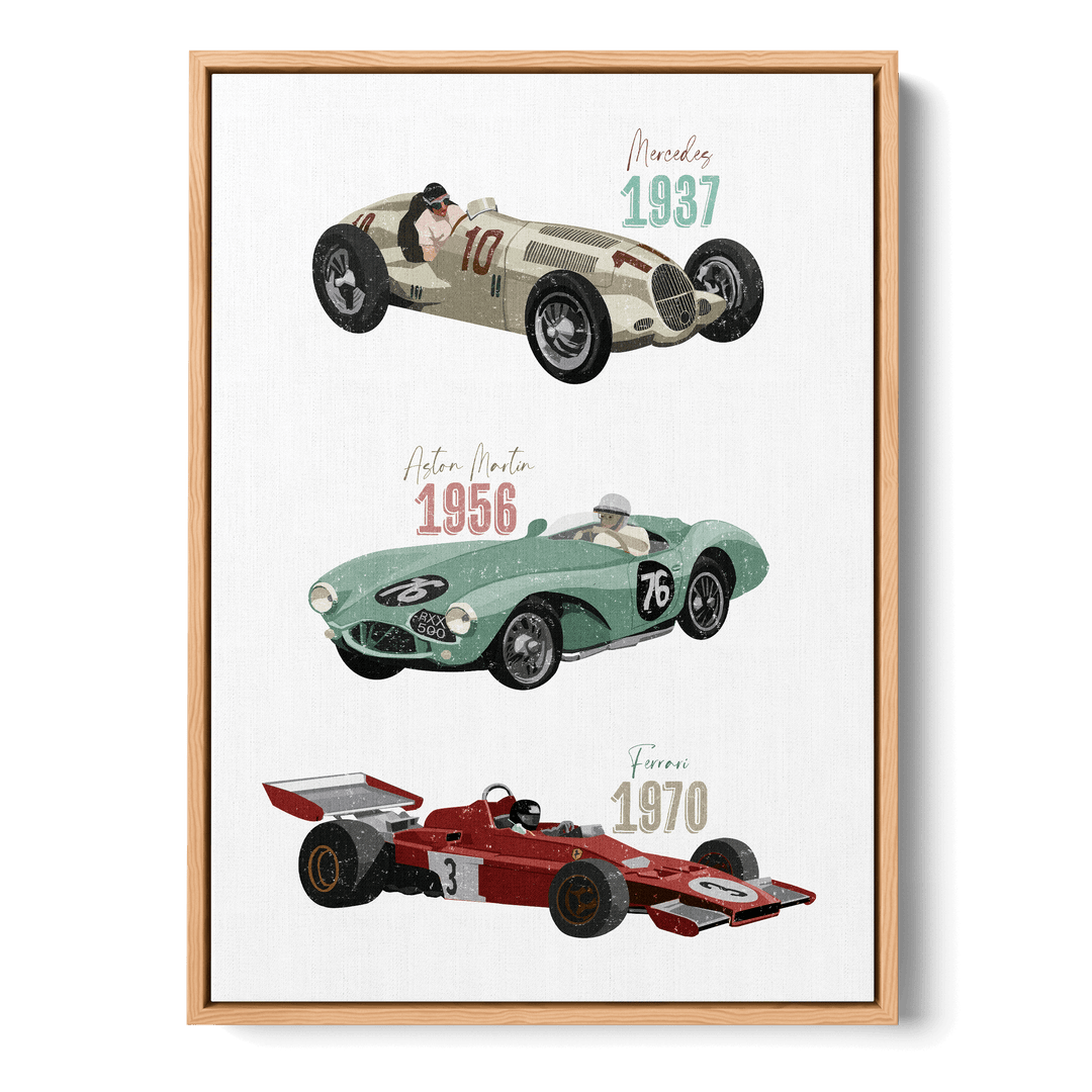 Vintage Racecars Canvas