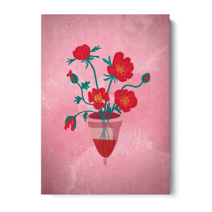 Cup Of Flowers Canvas