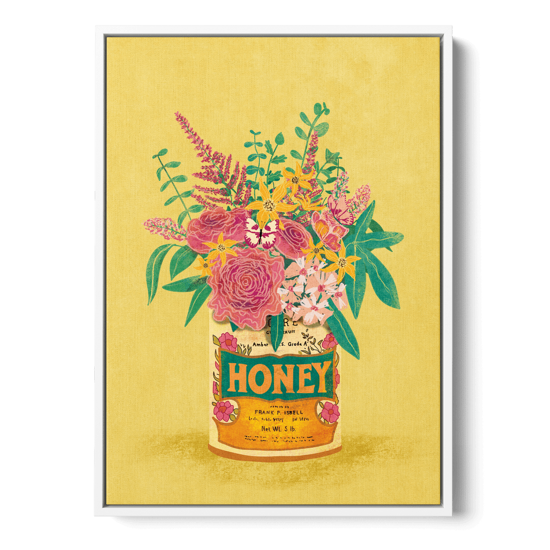 Flowers Vintage Honey Can Canvas