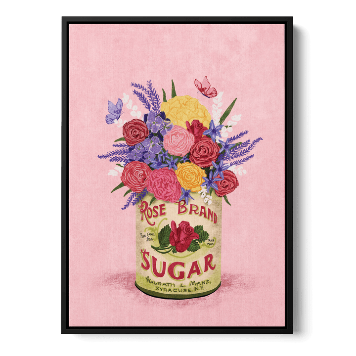 Flowers Vintage Sugar Can Canvas