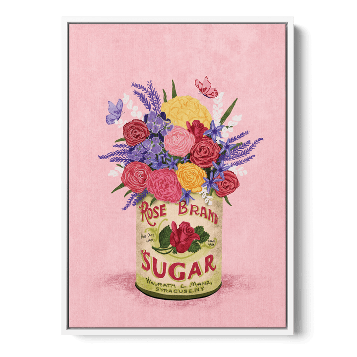 Flowers Vintage Sugar Can Canvas