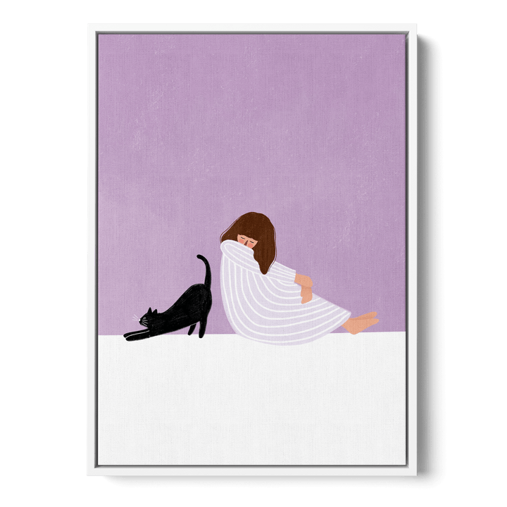 Girl And Cat Canvas