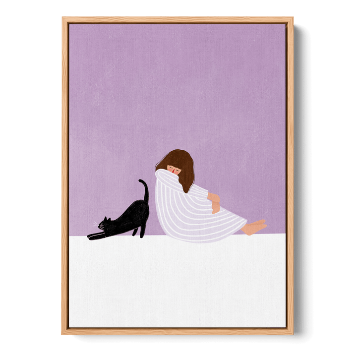 Girl And Cat Canvas
