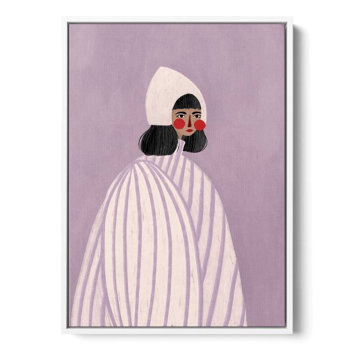 Woman With White Hat Canvas
