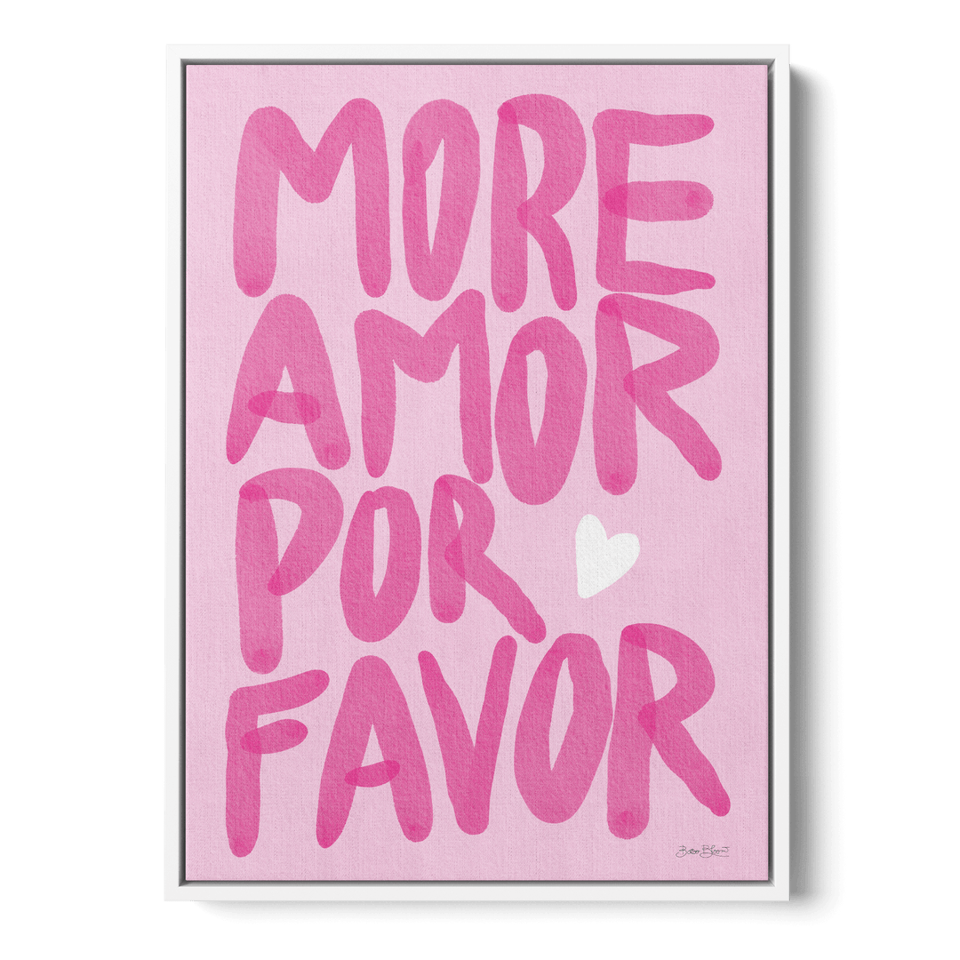 More Amor Por Favor Pink Canvas