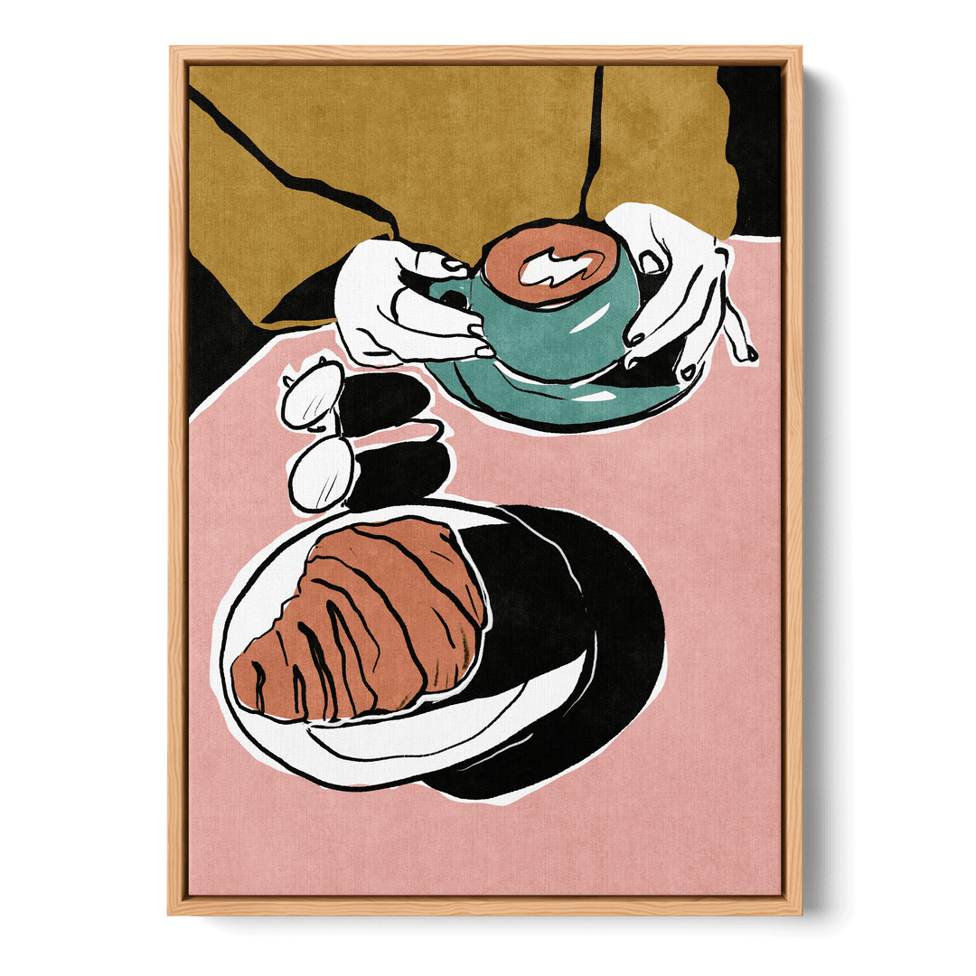 Croissant Et Café Au Lait Canvas
