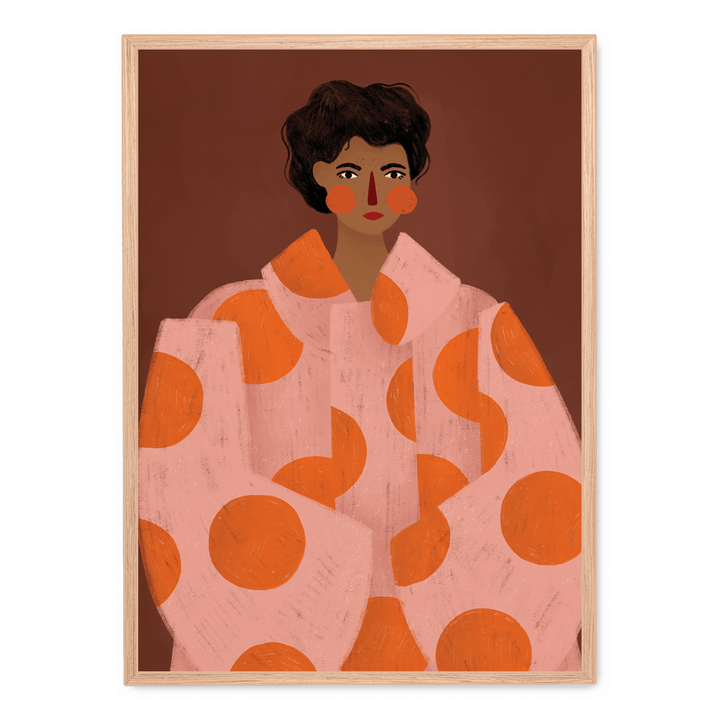 Woman With Orange Dots