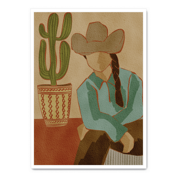 Desert Cowgirl And Cactus