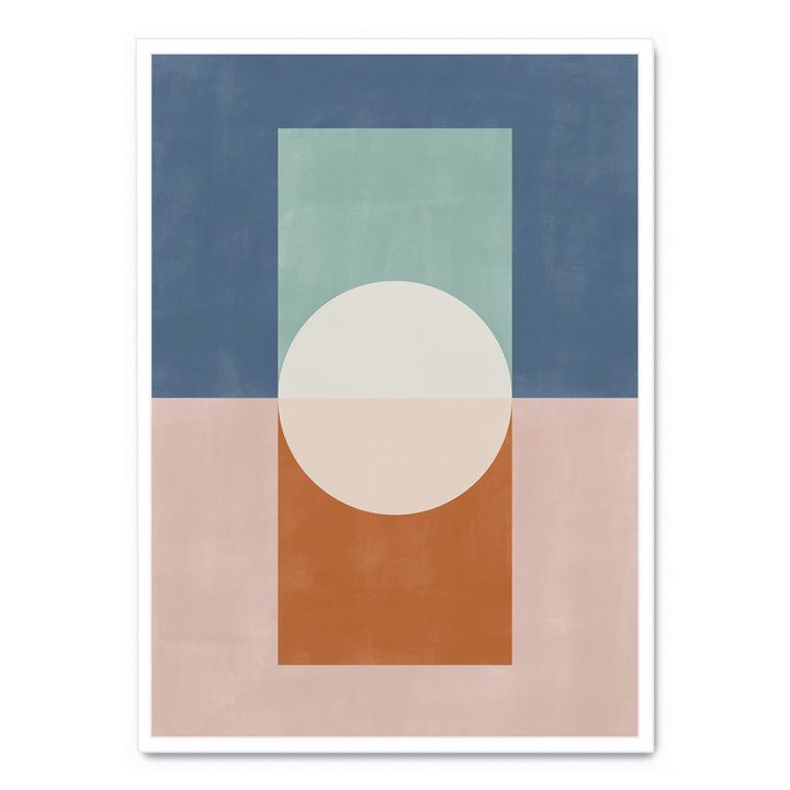 Blue And Rust Geometric No. 1