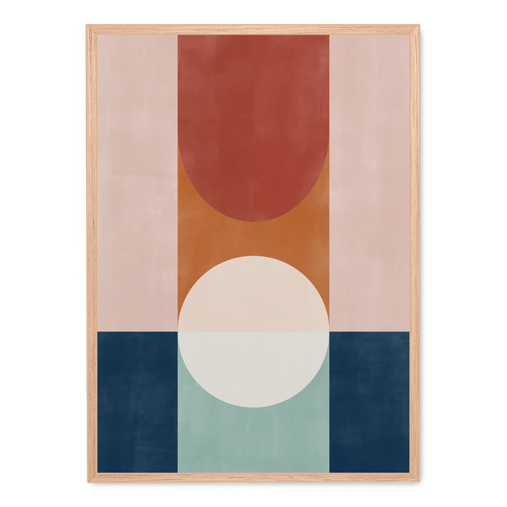 Blue And Rust Geometric No. 3