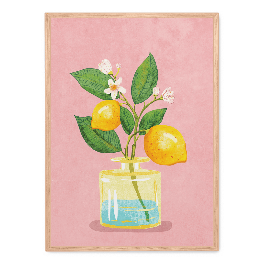 Lemon Bunch In Vase