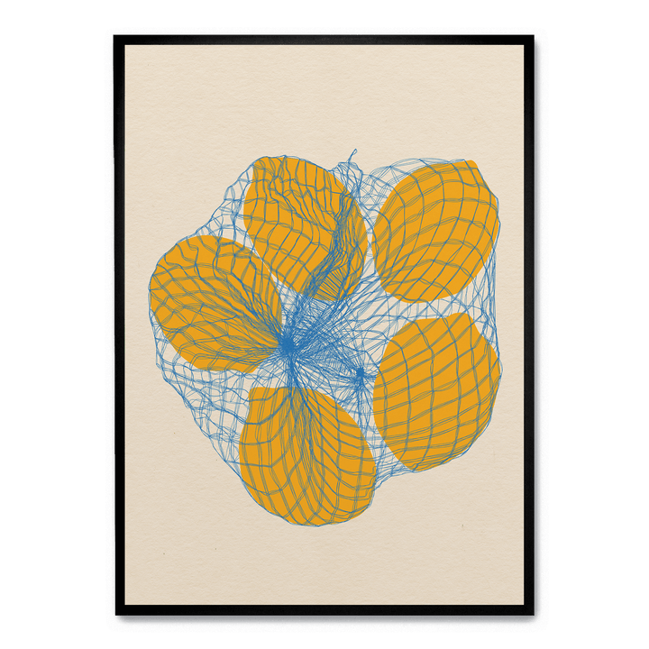 Five Lemons In A Net Bag