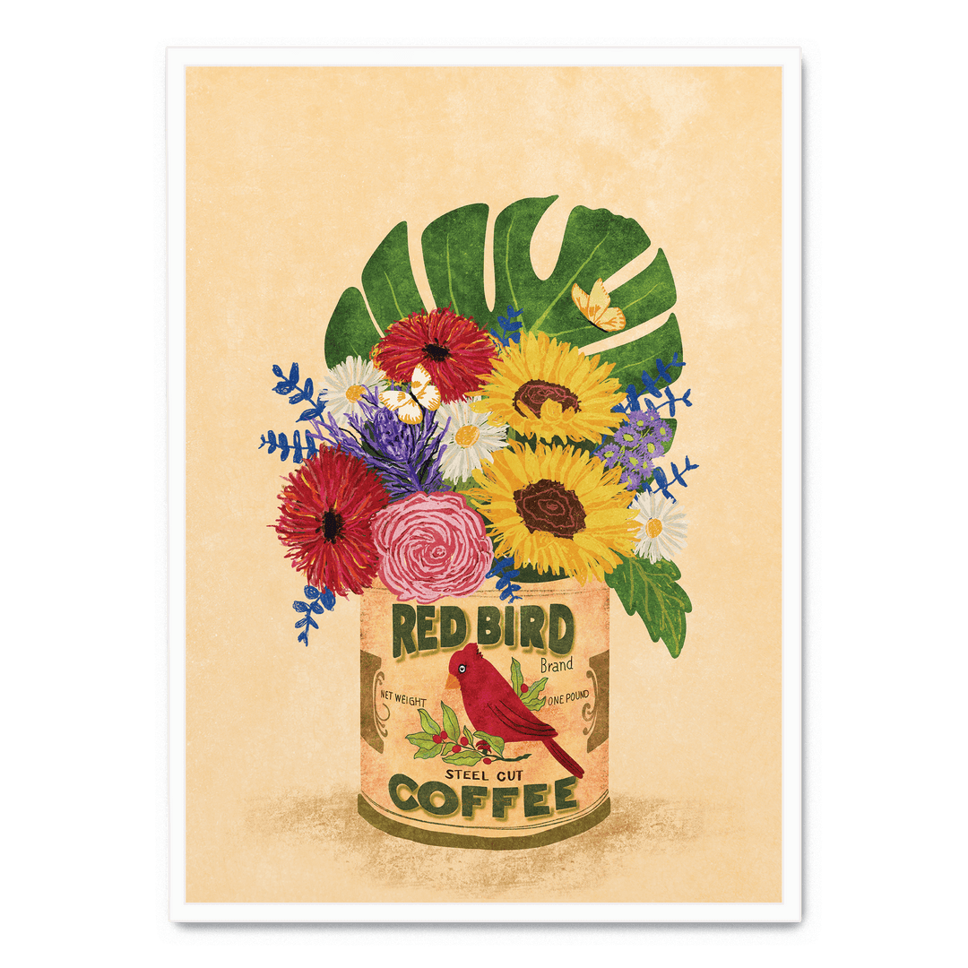 Flowers Vintage Coffee Can