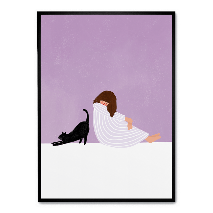Girl And Cat