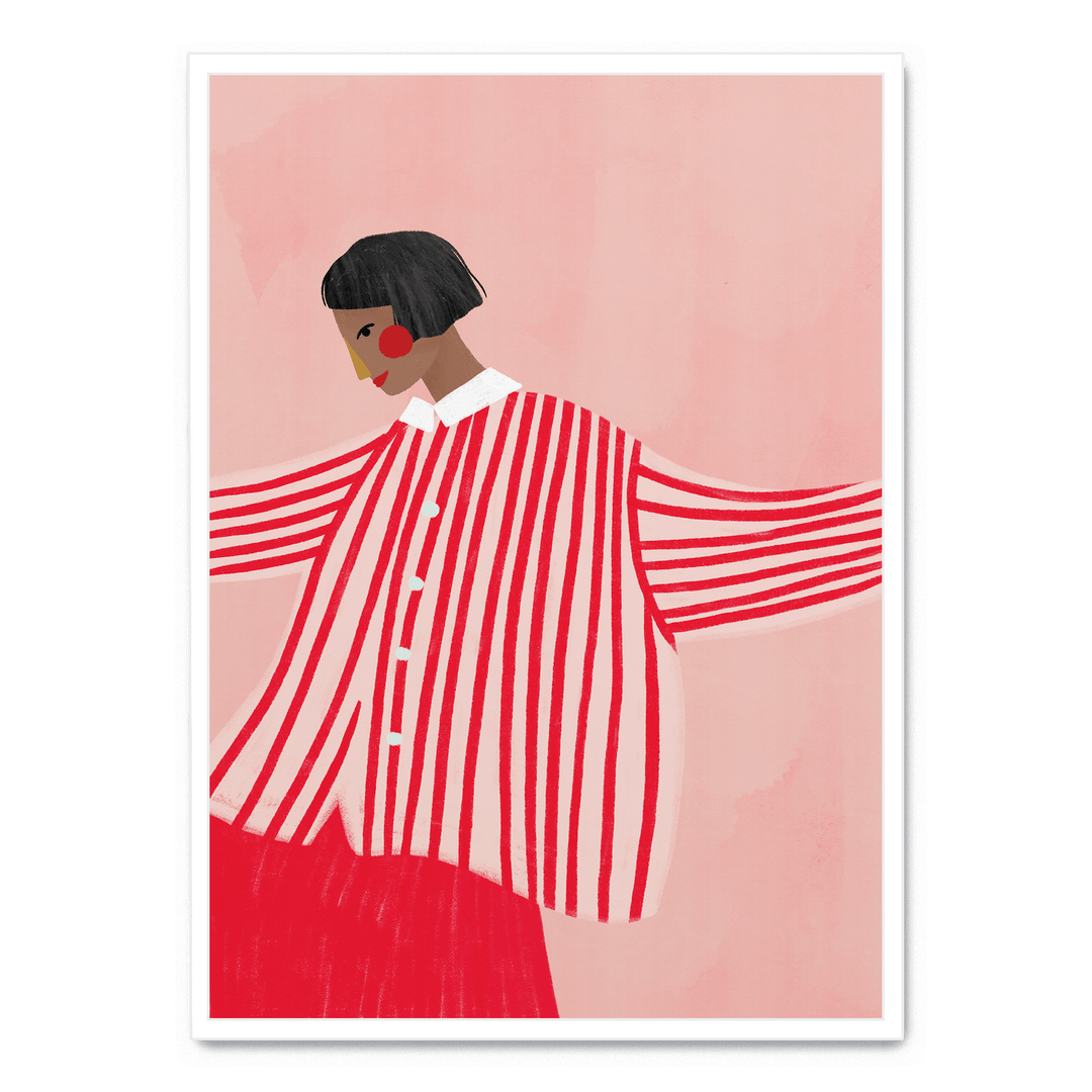 Woman With Red Stripes