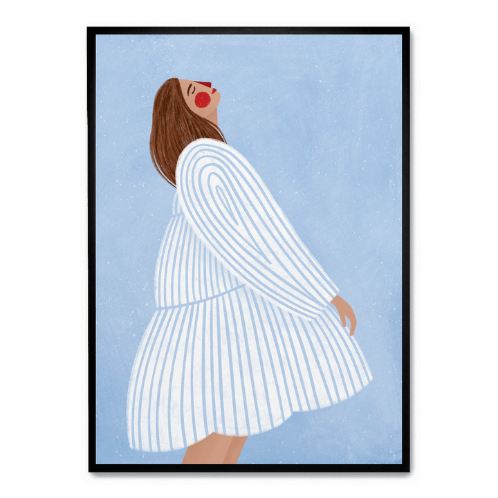Woman With Blue Stripes