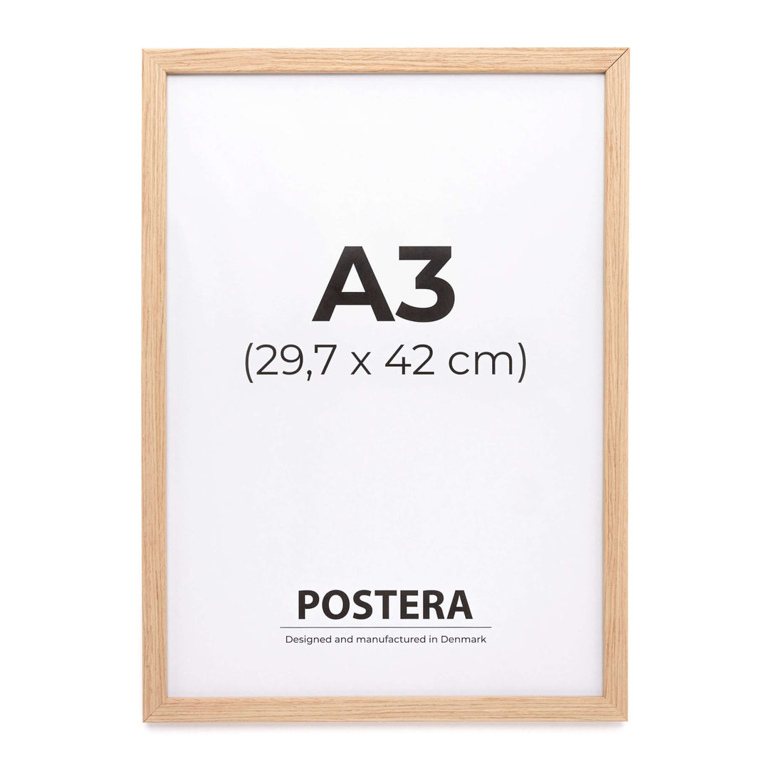 Egetræsramme i størrelse A3 fra Postera