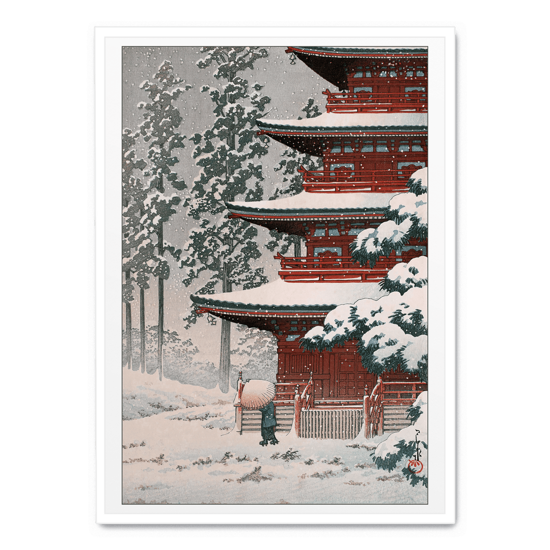 Hasui Kawase - Saishoin Temple In Snow