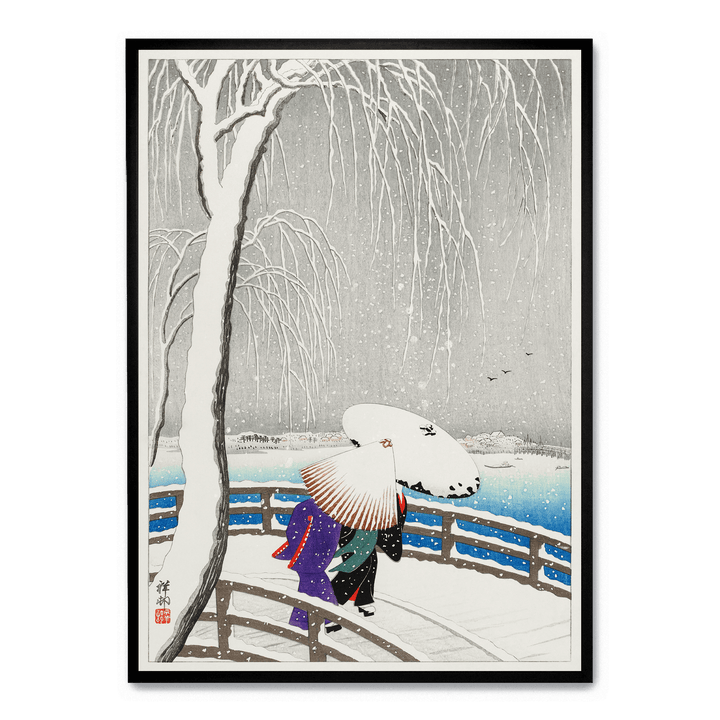 Ohara Koson - Snow On Willow Bridge