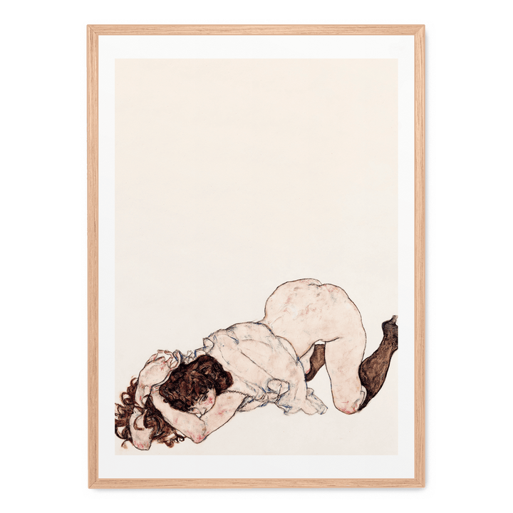 Kneeling Girl Resting On Both Elbows