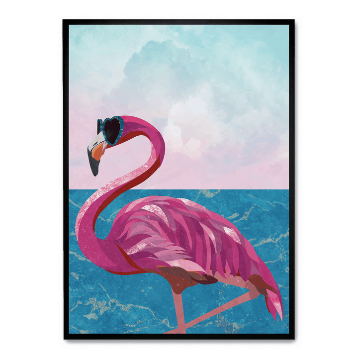 Flamingo Goes To The Beach